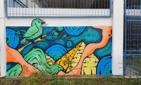 Street Art am Drehbrückenplatz: Mülleimer werden zu Kunstobjekten